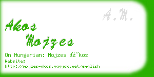 akos mojzes business card